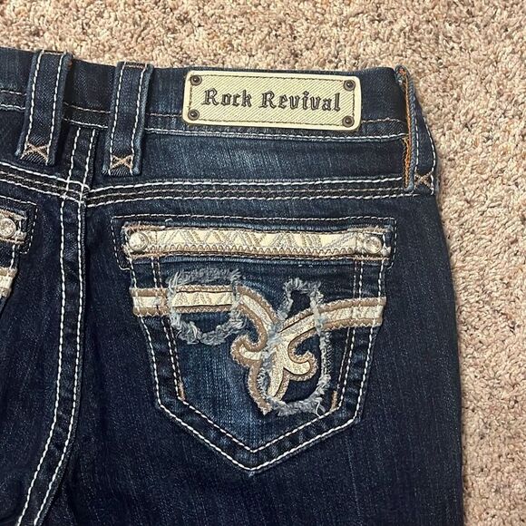 Rock Revival Nancy Dark Denim Easy Crop Size 26 - Picture 4 of 10